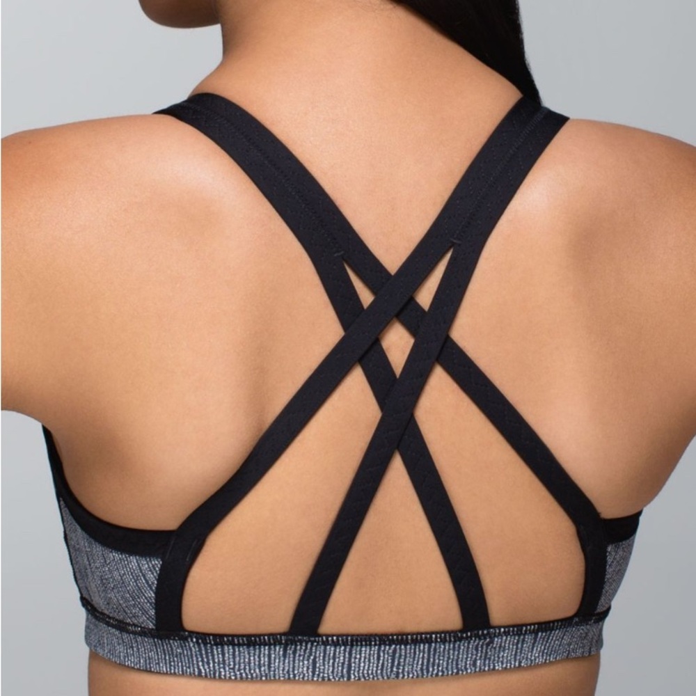 NWOT Lululemon Black and White Water Bound Bra Swim Run Activewear Size 10 - Picture 3 of 12